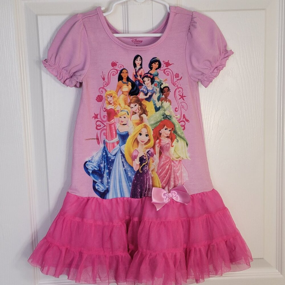 Disney Princess Girls Nightgown Pink Multi‑Character Tutu Style Size 4 - Picture 1 of 11